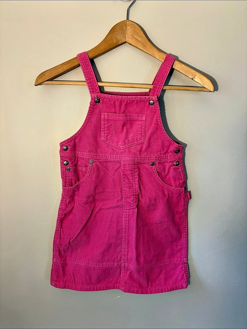 Vintage Carter's Girls Pink Corduroy Overall dress  Size 5